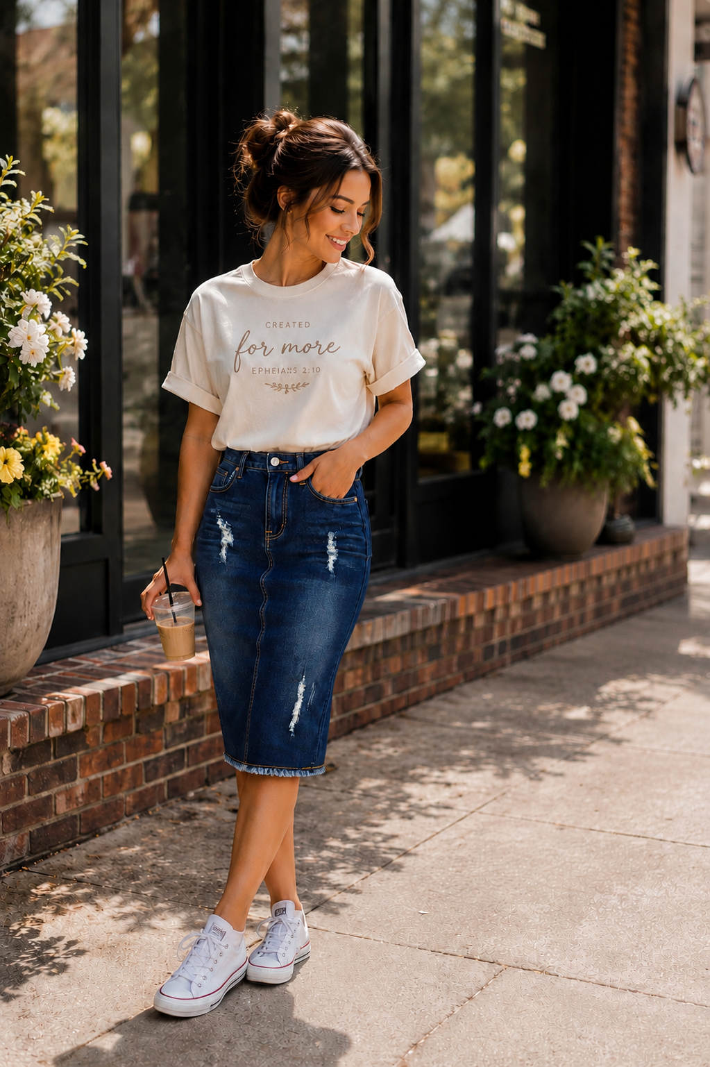 Dark Wash Denim Midi