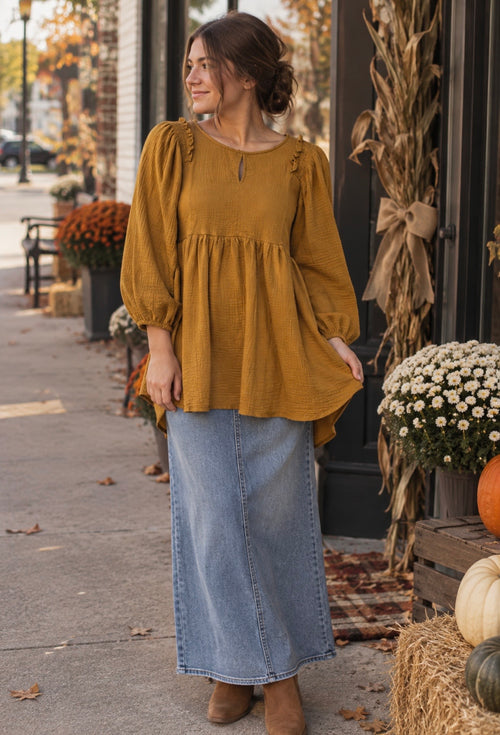 Autumn Babydoll Top